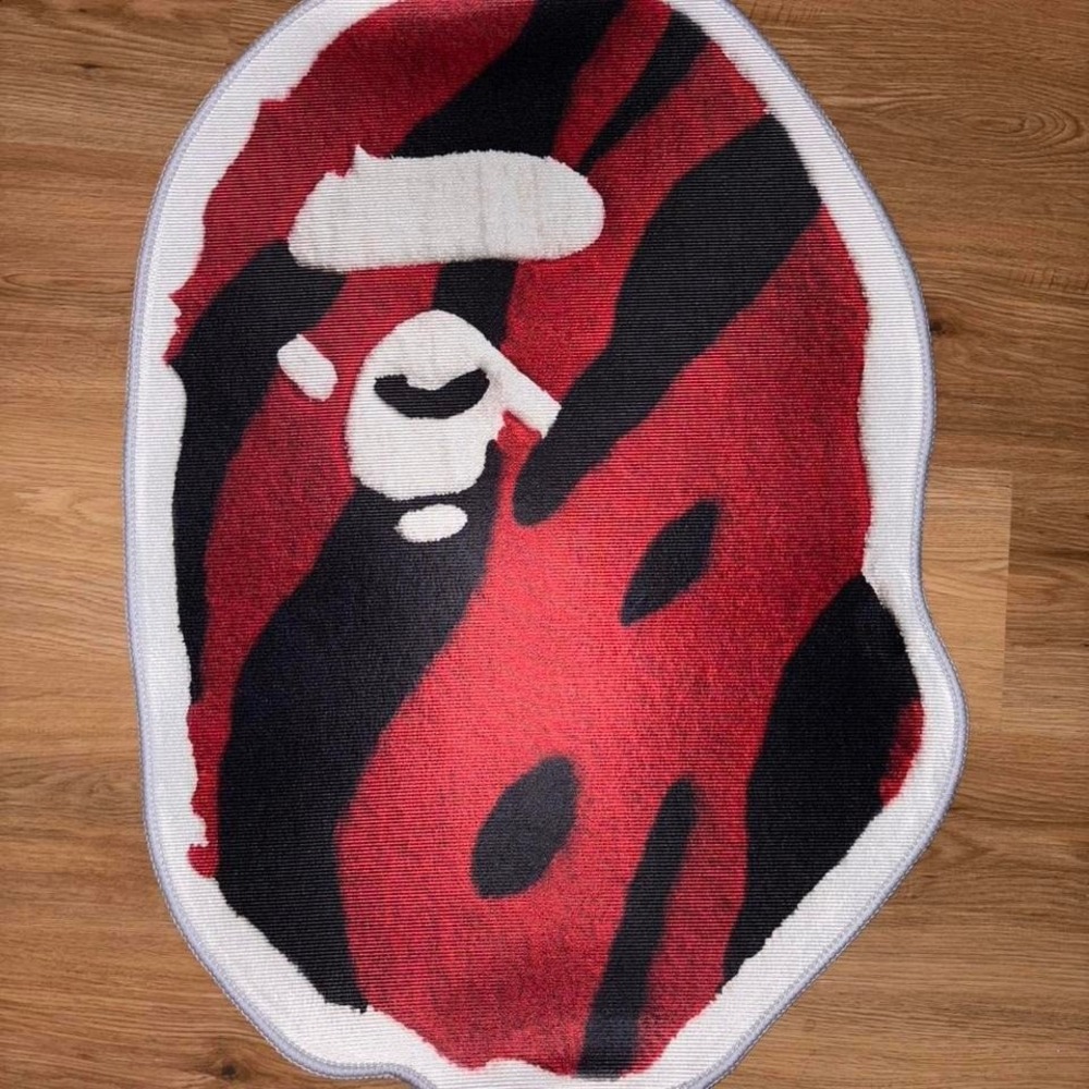 Bape Camo Ape Head Rug (Red/Black)